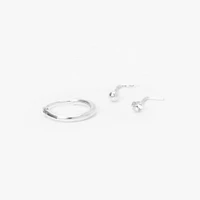 Silver 22G Nose Rings & Studs Set - 3 Pack