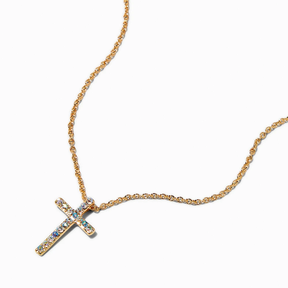 Claire's Club Gold-tone Cross Necklace