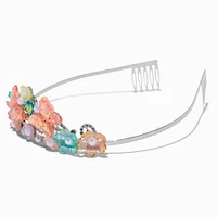 Claire's Club Butterfly & Floral Pearl Tiara