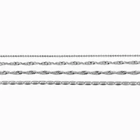 Silver-tone Delicate Chain Bracelet Set - 4 Pack