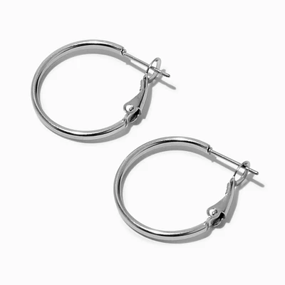 Silver-tone Stainless Steel 20MM Hoop Earrings