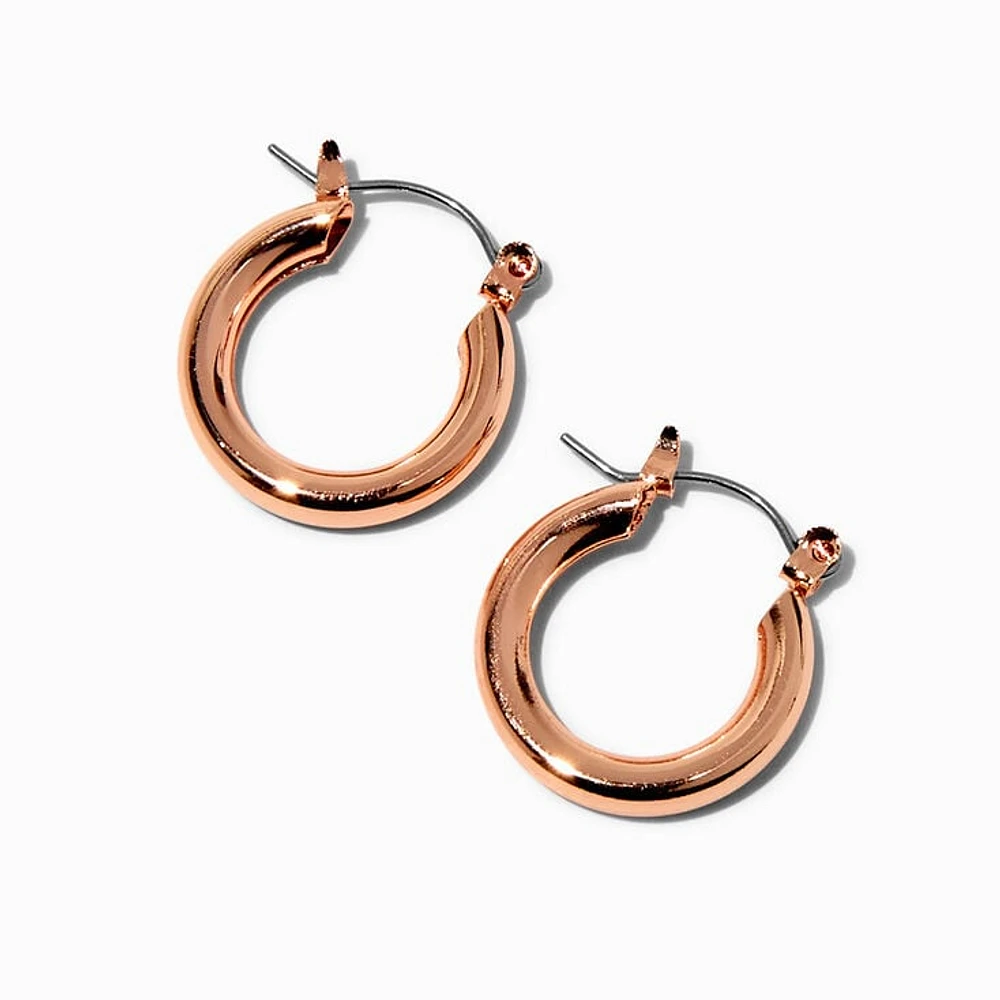 Rose Gold-tone 20MM Tube Hoop Earrings