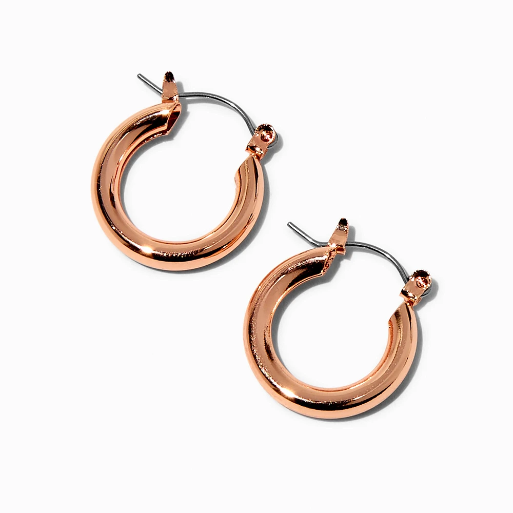 Rose Gold-tone 20MM Tube Hoop Earrings