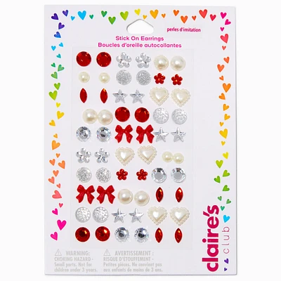 Claire's Club Holiday Stick On Earrings - 30 Pack