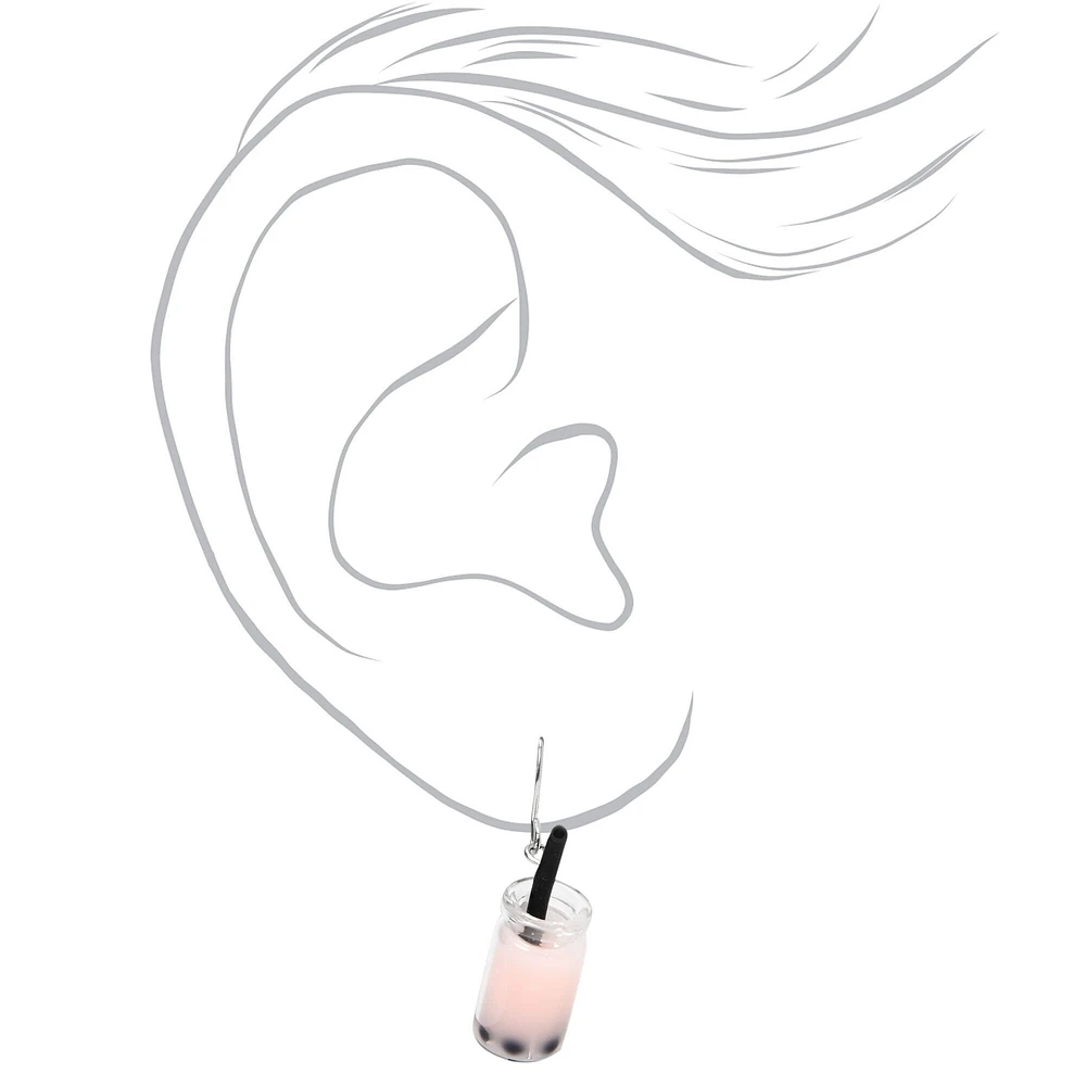 Light Pink Bubble Tea Drop Earrings