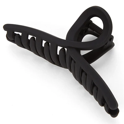 Black Large Loopy Thin Matte Hair Claw