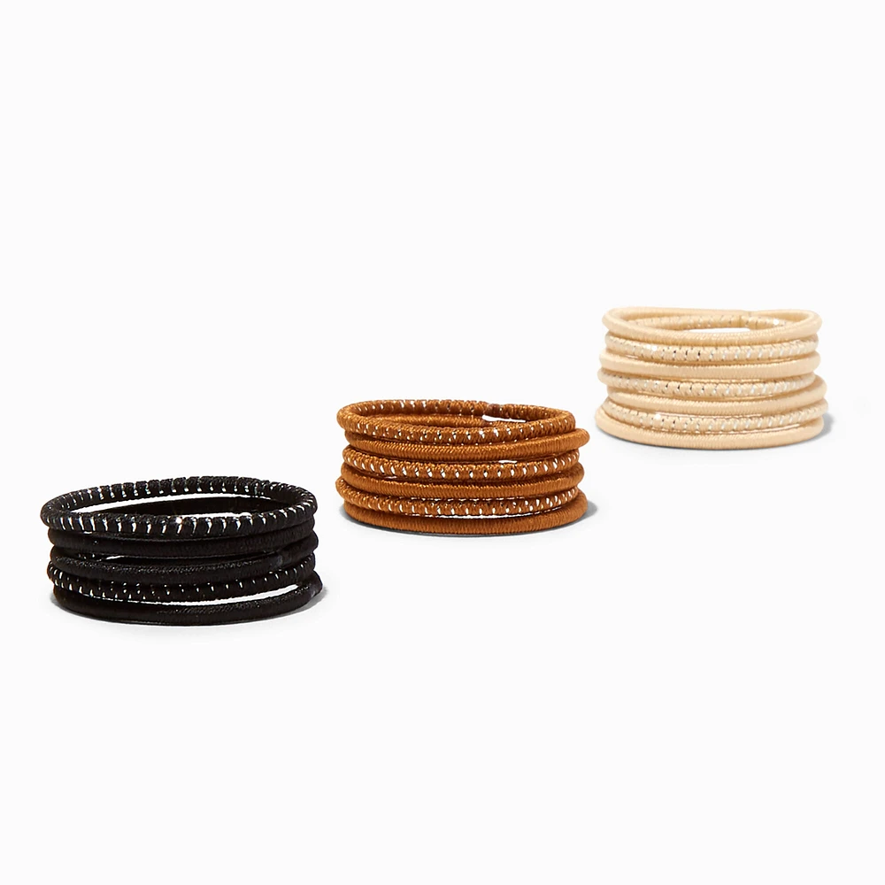 Claire's Club Neutral Lurex Hair Ties - 18 Pack