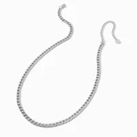 Silver-tone Stainless Steel 6MM Curb Chain Necklace