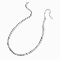 Silver-tone Stainless Steel 6MM Curb Chain Necklace