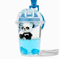 Panda Tea Water-Filled Glitter Keychain