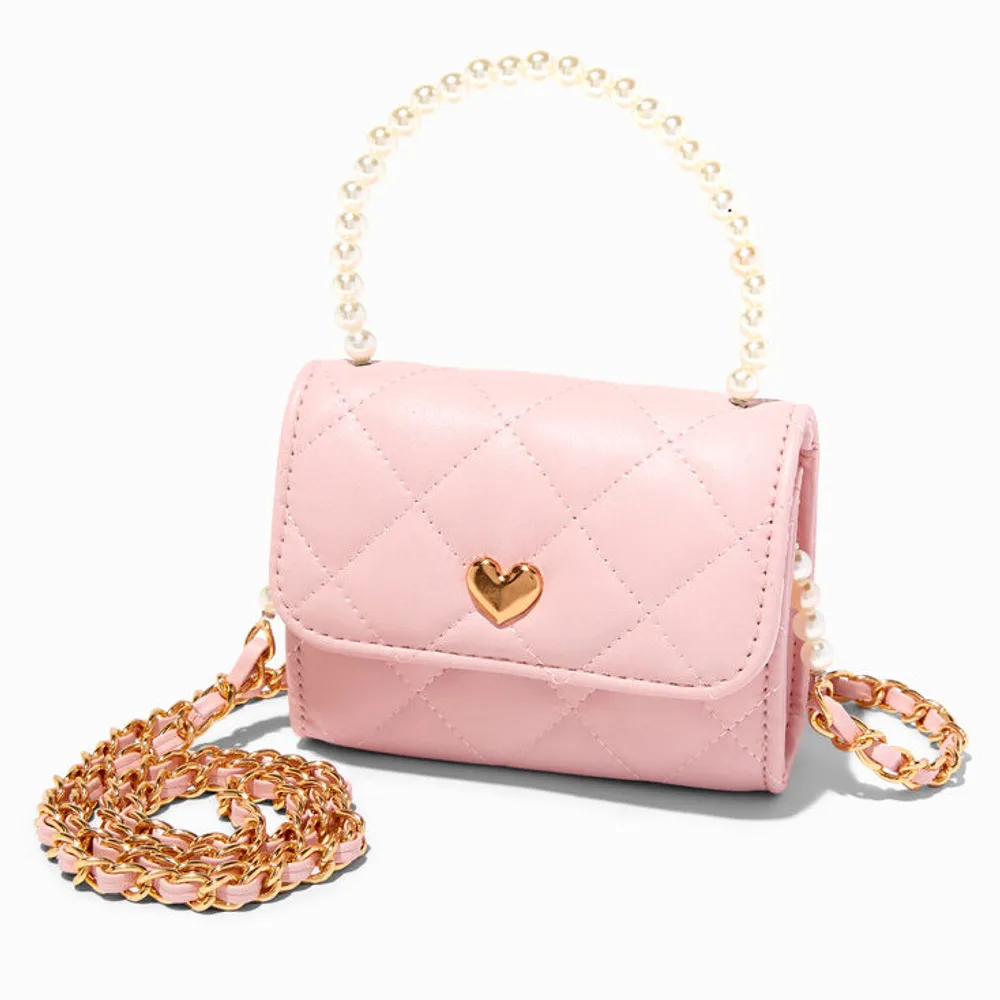 Claire's Club Special Occasion Quilted Blush Pink Crossbody Bag