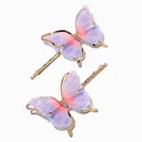 Pink & Purple Butterfly Hair Pins - 2 Pack