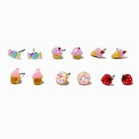 Glitter Sweets Stud Earrings - 6 Pack