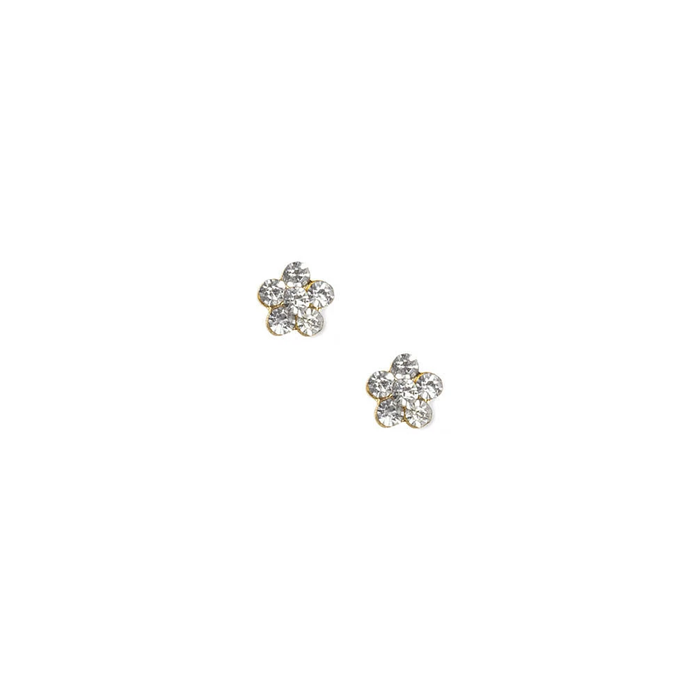 C LUXE by Claire's 18k Yellow Gold Plated 5MM Crystal Flower Stud Earrings