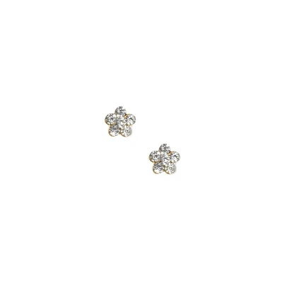 C LUXE by Claire's 18k Yellow Gold Plated 5MM Crystal Flower Stud Earrings