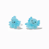 C LUXE by Claire's Sterling Silver Post Fuzzy Blue Axolotl Stud Earrings