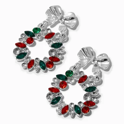 Holiday Wreath Gemstone Drop Earrings