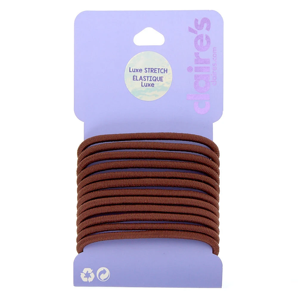 Luxe Hair Ties - Brown, 12 Pack