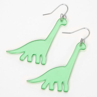 Green Brachiosaurus Dinosaur Drop Earrings