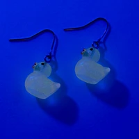 Pink Glow in the Dark Rubber Duck 0.75" Drop Earrings