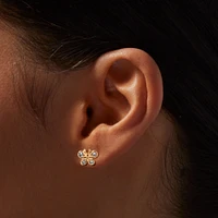 Gold Butterfly & Daisy Stud Earrings