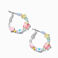 Mixed Beaded Hoop Earrings