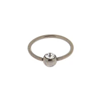 Silver-tone Titanium Cubic Zirconia 20G Cartilage Hoop Earring