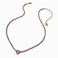 Claire's x Sliving by Paris Hilton Pink Heart Tennis Necklace