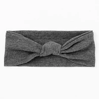 Ribbed Knotted Headwrap - Charcoal