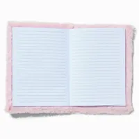 Pink Gemstone Heart Furry Pink Notebook