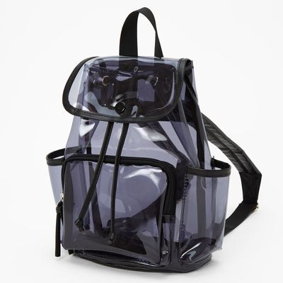 Black Trim Clear Small Backpack