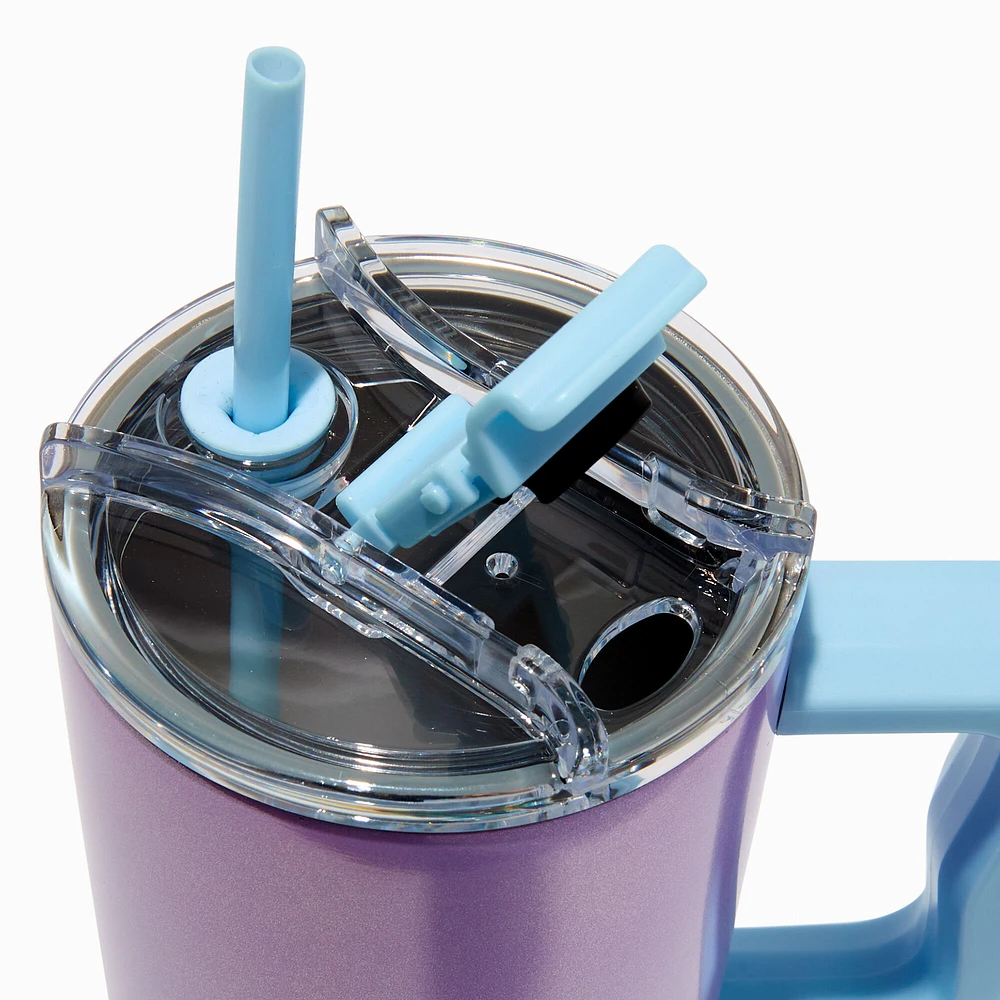 Blue & Purple Ombré Stainless Steel Handled Tumbler