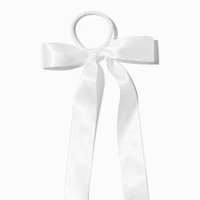 White Satin Bow Hair Tie
