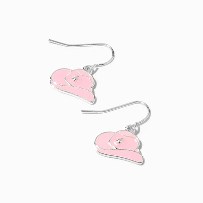 Pink Cowboy Hat 0.5" Drop Earrings