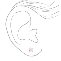 Rose Gold-tone Cubic Zirconia 6MM Round Stud Earrings