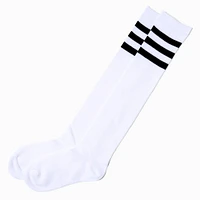 Black Stripe Over the Knee Socks