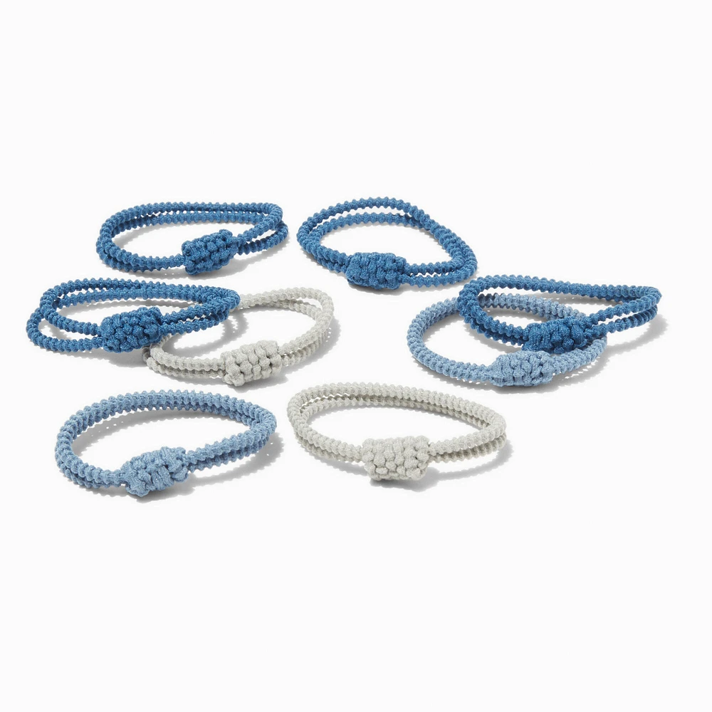 Blue Athletic Knit Hair Ties - 8 Pack