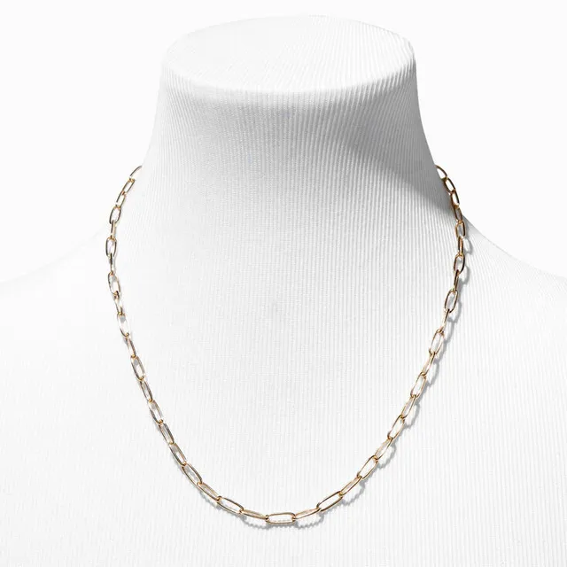 Paperclip Multi-Strand Chain Necklace in Gold Plated Silver