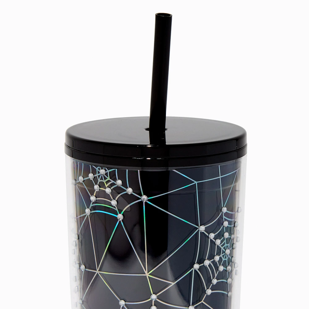 Holographic Spider Web Tumbler
