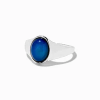 Silver-tone Oval Mood Ring