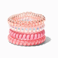 Coral Spiral Hair Ties - 4 Pack