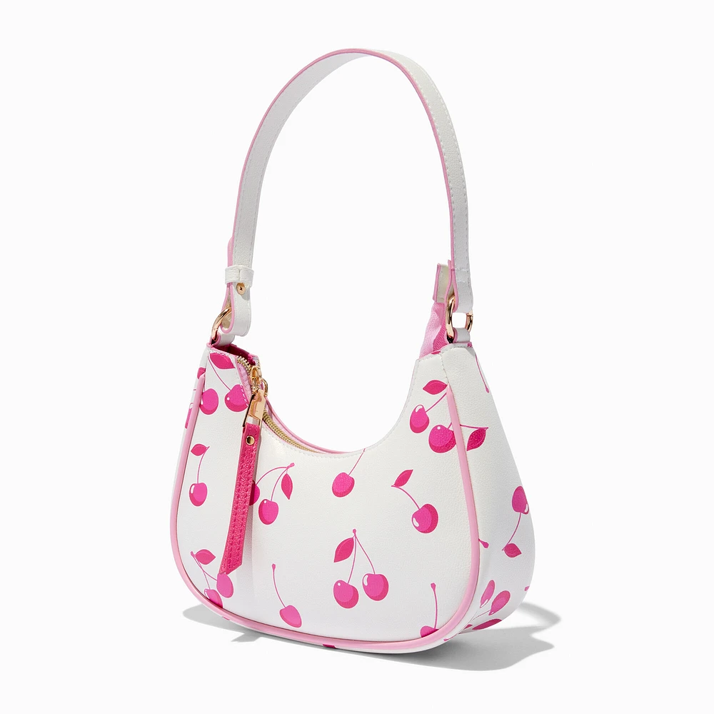 Pink Cherry White Shoulder Bag