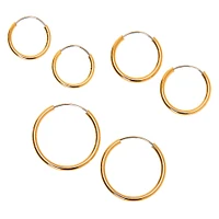 Gold Graduated Mixed Earrings - 9 Pack