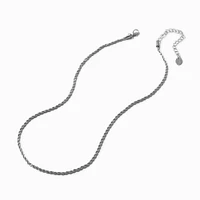 Silver-tone Twisted Rope Short Chain Necklace