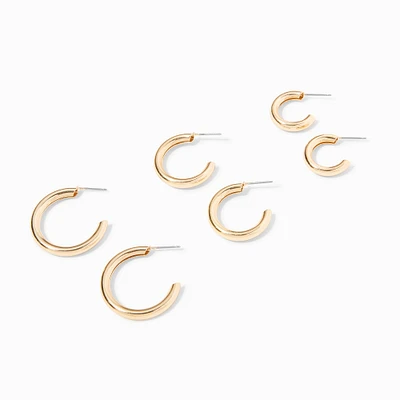 Gold Graduated Hoop Earrings