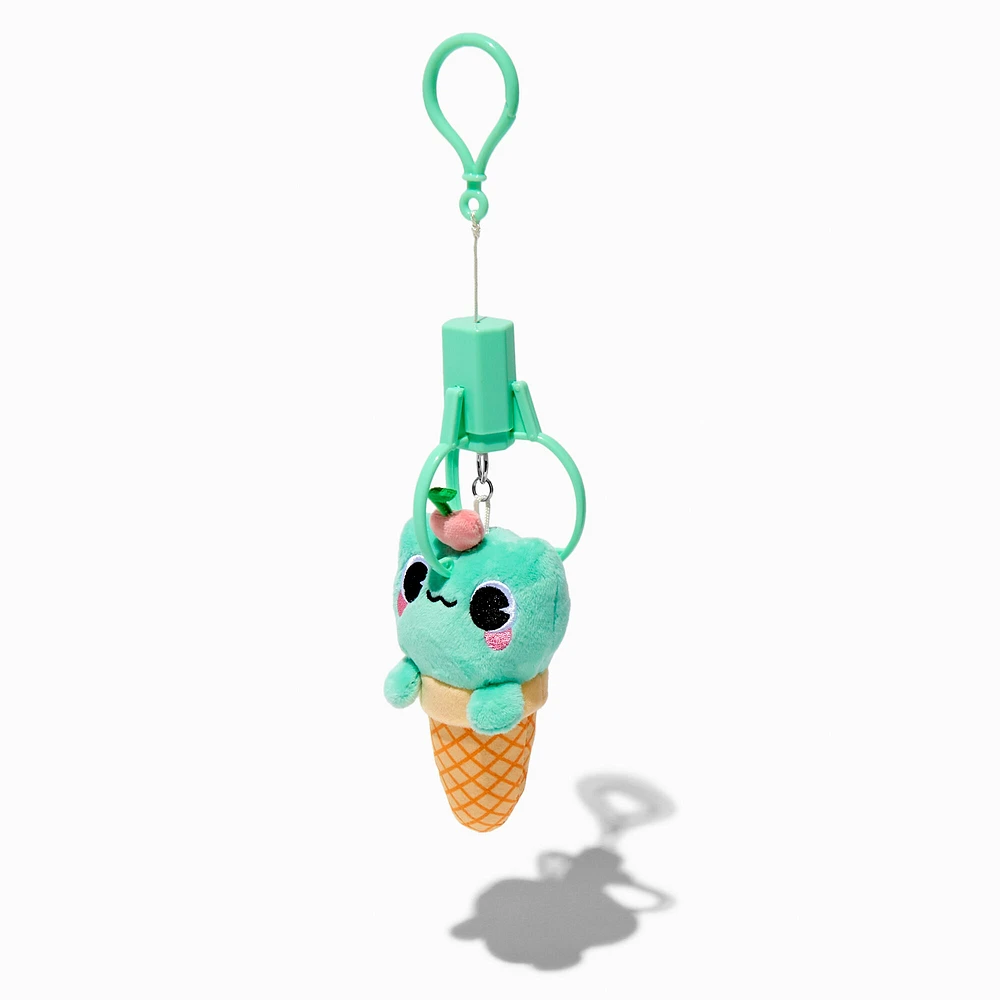 Plush Ice Cream Claw Machine Keychain