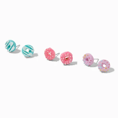 Assorted Donut Stud Earrings - 3 Pack