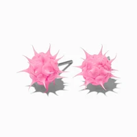 Hot Pink Rave Spike Burst Stud Earrings