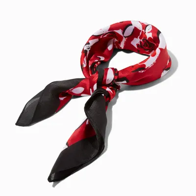 Red Silky Roses Headwrap