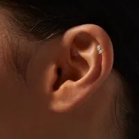14k Yellow Gold Cubic Zirconia 22G Cartilage Earring